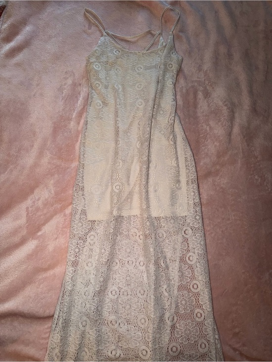 love on a hanger Dresses & Skirts - love on a hanger Cream Lace Maxi Slip Dress
